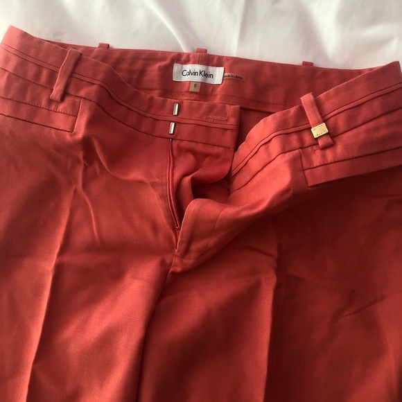 CALVIN KLEIN WOMEN PANT SIZE 8 COLOR CORAL GREAT CONDITION - Picture 2 of 3